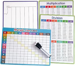 Multi Use Erasable Writing Board Calculation Board for Multiplication Division Practice a 4 Paper Learning Tool Erasable Math Table Learning Tool