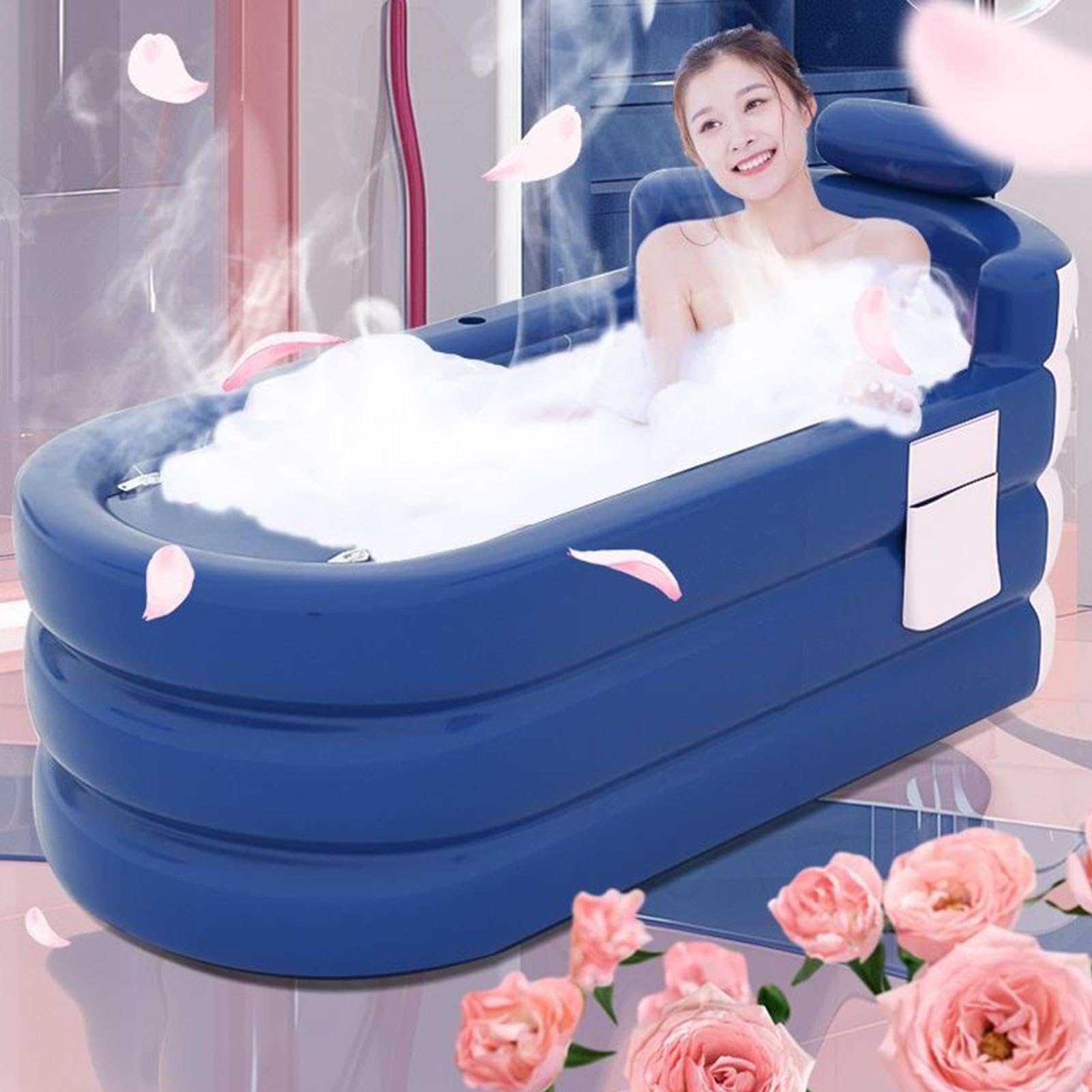 Bañera Portátil Bañera Hinchable Portátil Plegable Inmersión En Agua Fría | Tina Spa Plegable para Exterior e Interior Para Adultos Niños Familia Jardín Patio Trasero Patio Terraza Acampada Viaje