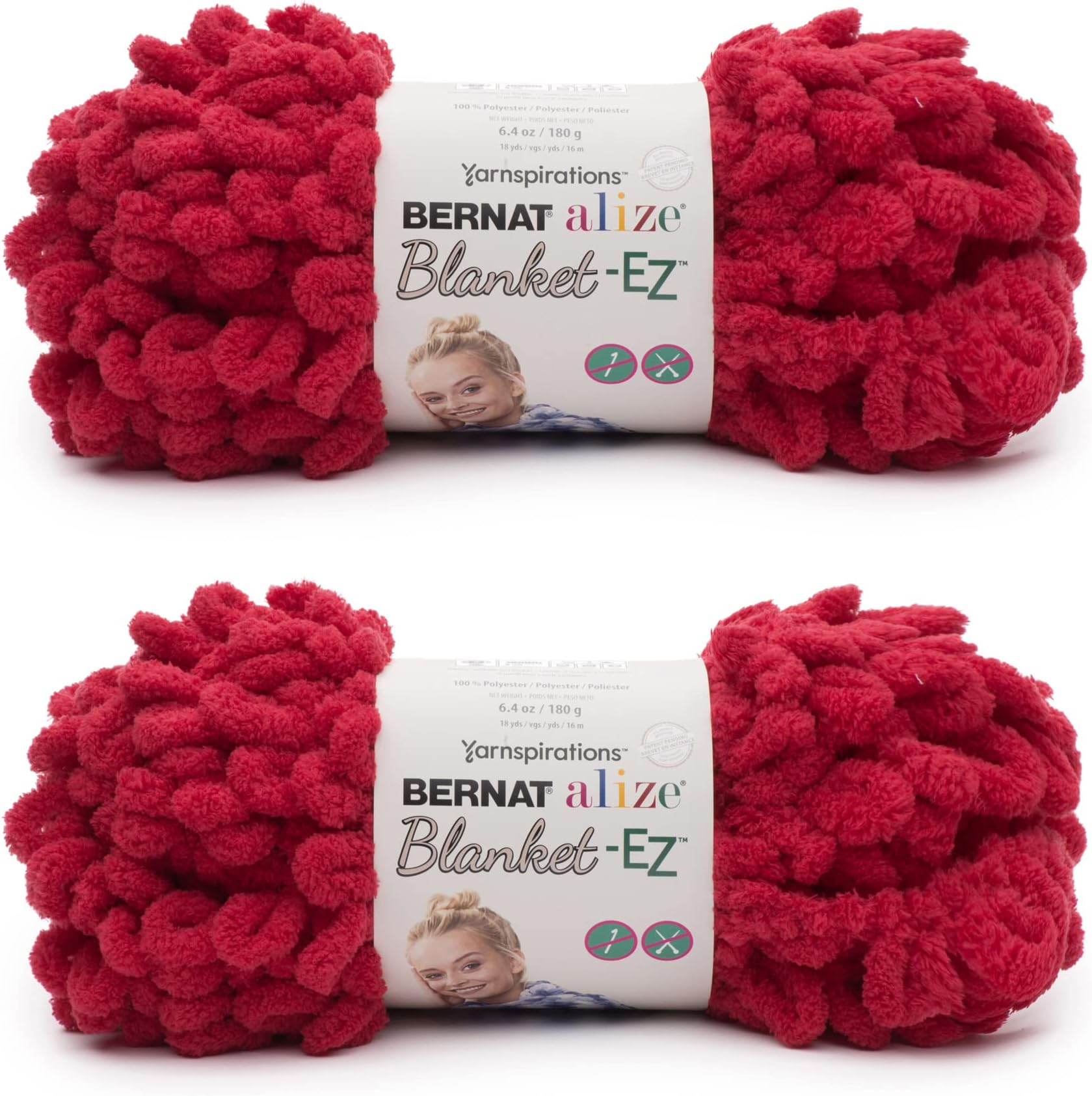 Amazon.com: Bernat Alize Blanket-EZ Yarn, Bright Red