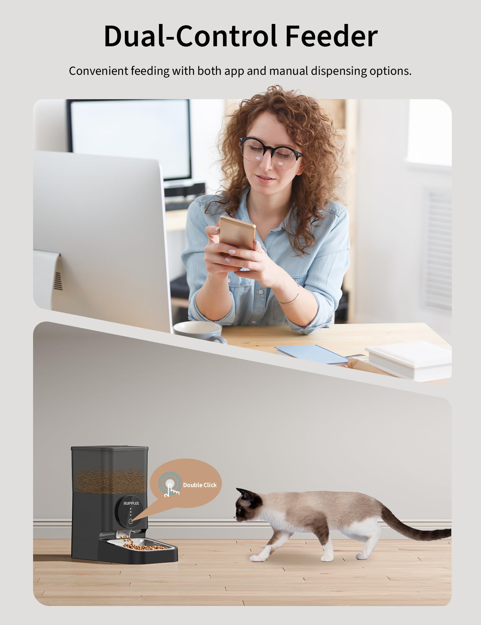 Comedero automático para gatos, 4 L, temporizador para gatos, 1-10 comidas, dispensador inteligente de alimentos para perros de raza pequeña, dispensador de alimentos para interiores y exteriores,