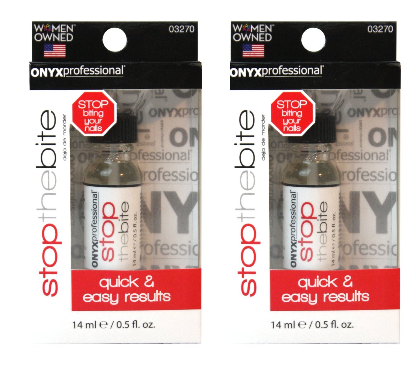 2 Pack Stop The Bite Nail Biting & Thumb Sucking Deterrent Nail Polish by Onyx Professional