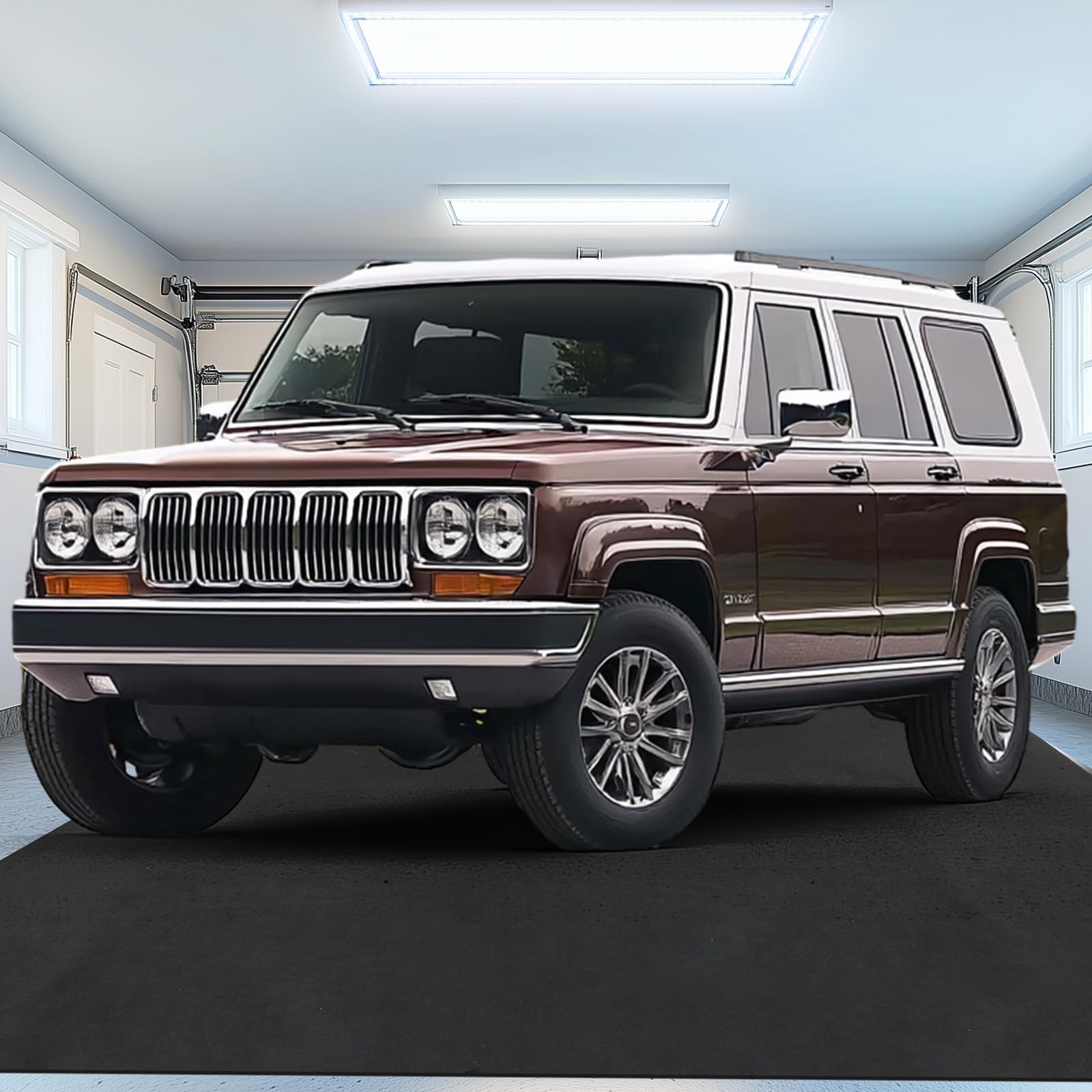 TUIFFIOM 22' x 8' PE Garage Floor Mat, Oil Spill Mat with Tape,Cuttable Waterproof & Oil-Proof Parking Mat for Larger Car,SUV,Large Pickup