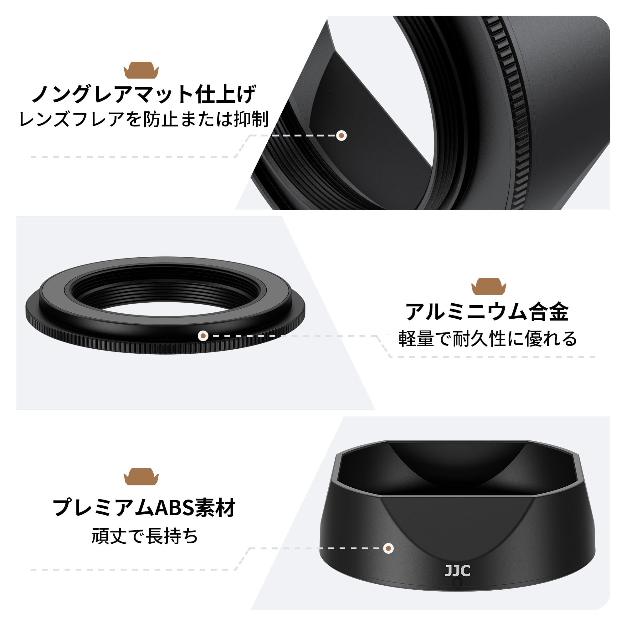 XF23mmf2 R WR」などに対応したアルミ製角型フード R 富士フイルム「XF23mmF2.8 +別売フード＋保護フィルター WR レンズ(単焦点)
