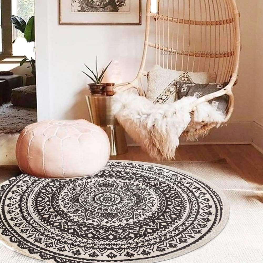 Tappeto Rotondo Lavabile - Pile Coral, Diametro 80cm, Antiscivolo, Per Soggiorno, Camera E Ingresso - Foto 7