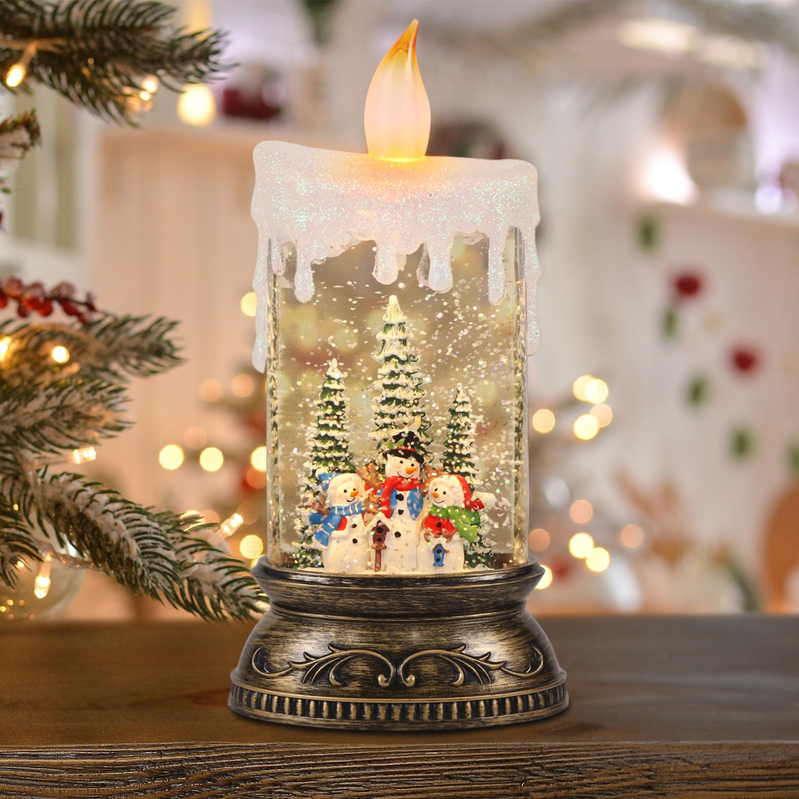 Amazon.com: DRomance Musical Snow Globe Lantern with 6H Timer, Battery ...