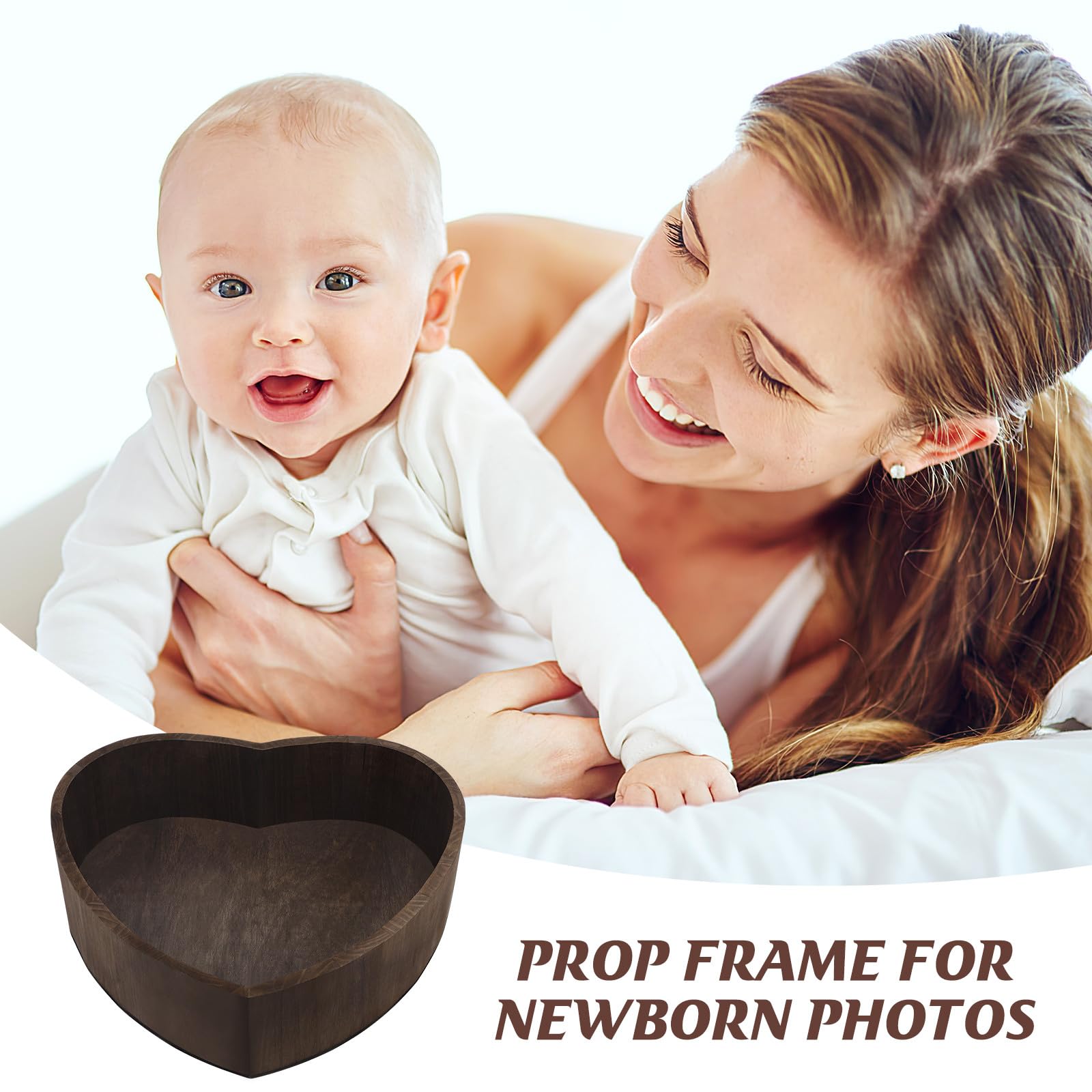 Kisangel Herzförmiger Babykorb als Babyfotografie Requisite für Neugeborene mit Einfacher Form und Robustem Material für Fotoshootings