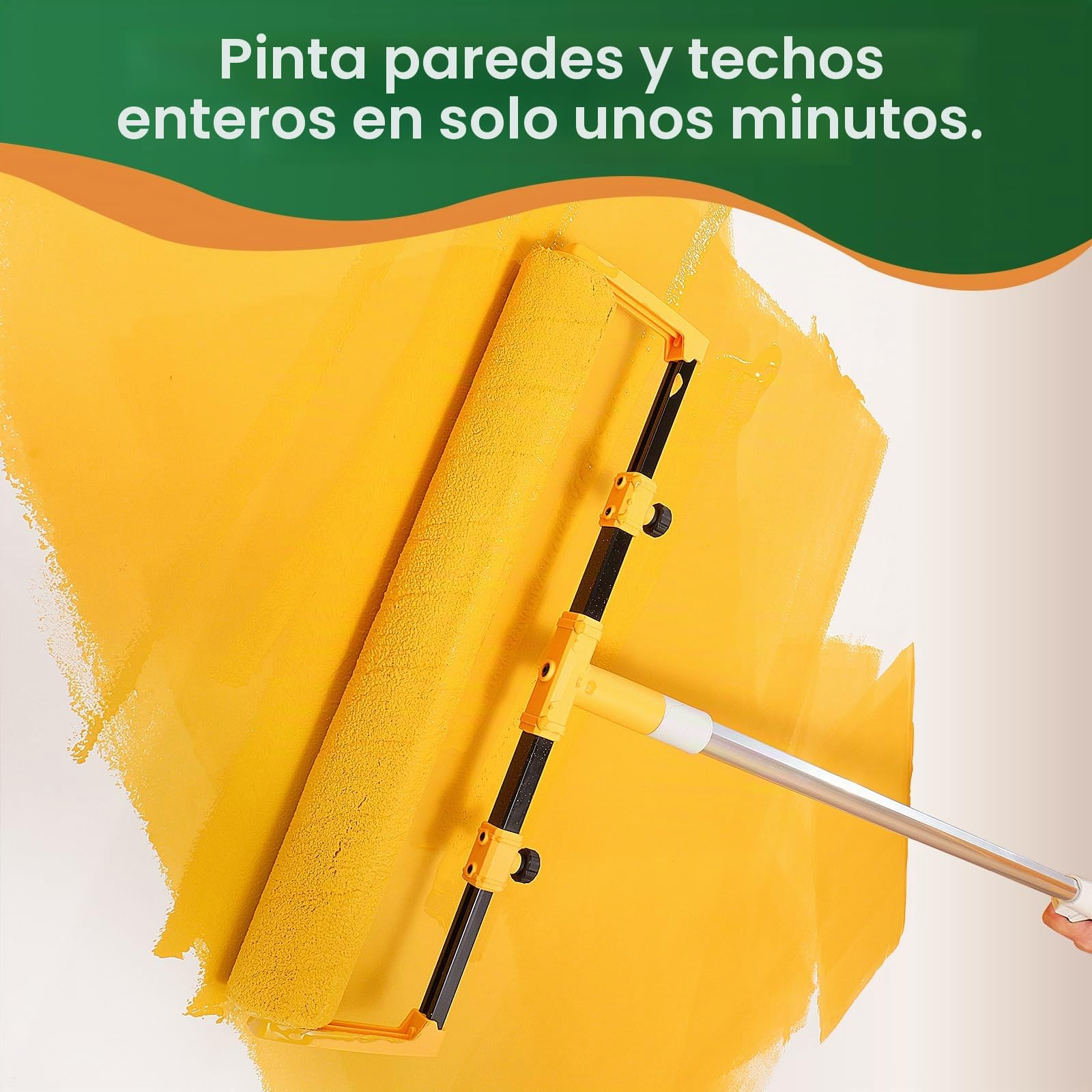 Voomey Kit de rodillo de pintura de 18", 9 piezas rodillo de pintura de 18 pulgadas, bandeja para rodillo de pintura de 18" con forro, rodillo de pintura de microfibra, kit de pintura para pintar