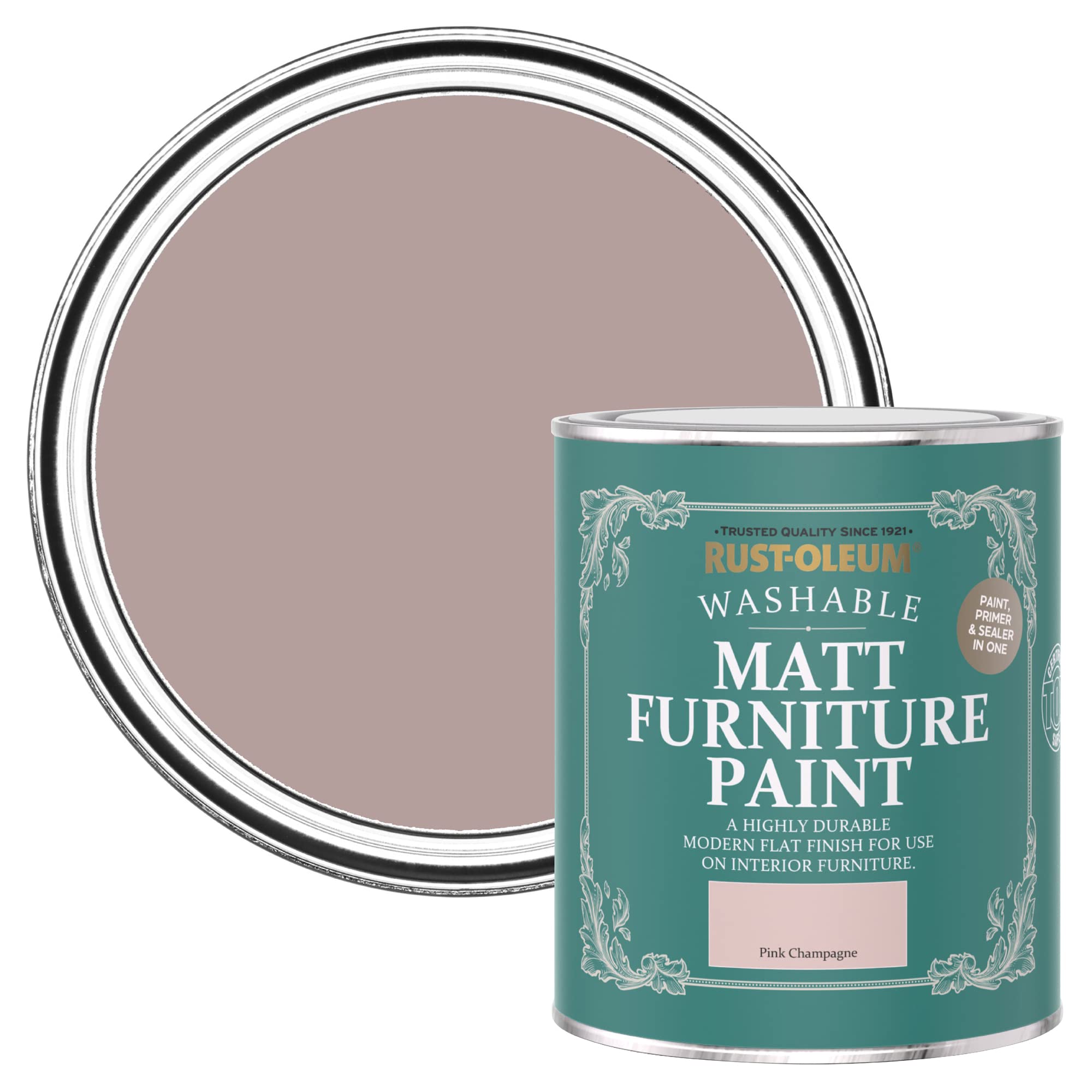 Rust-Oleum Pink Furniture & Skirting Board Paint in Matt Finish - Pink Champagne 750ml
