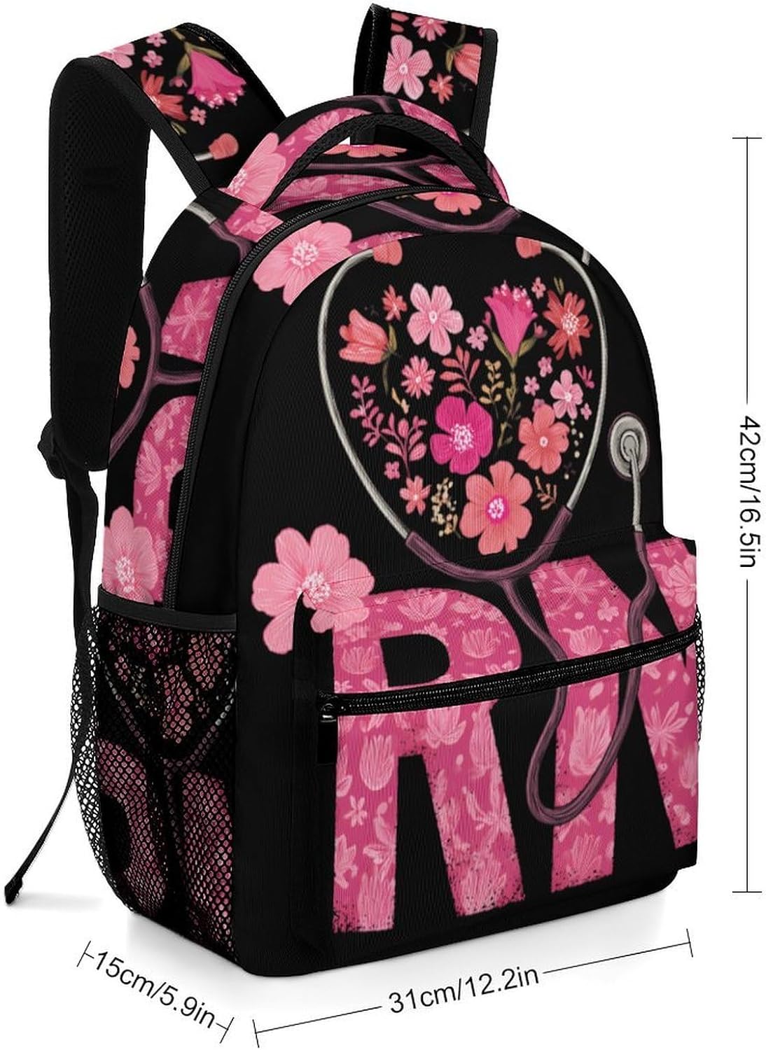 RN Registered Nurse Unisex Backpack Casual Daypacks Lightweight Shoulders Bag for Camping Hiking Travel