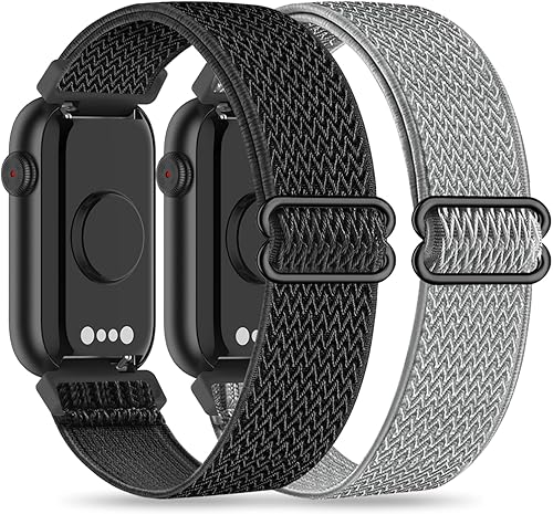 Miniatura 8 de Paquete de 2 bandas elásticas de nailon de 0.63 pulgadas compatibles con FITVII HM08/MorePro HM08/Amzhero-Runfit D26/KALINCO Slim Fitness Tracker