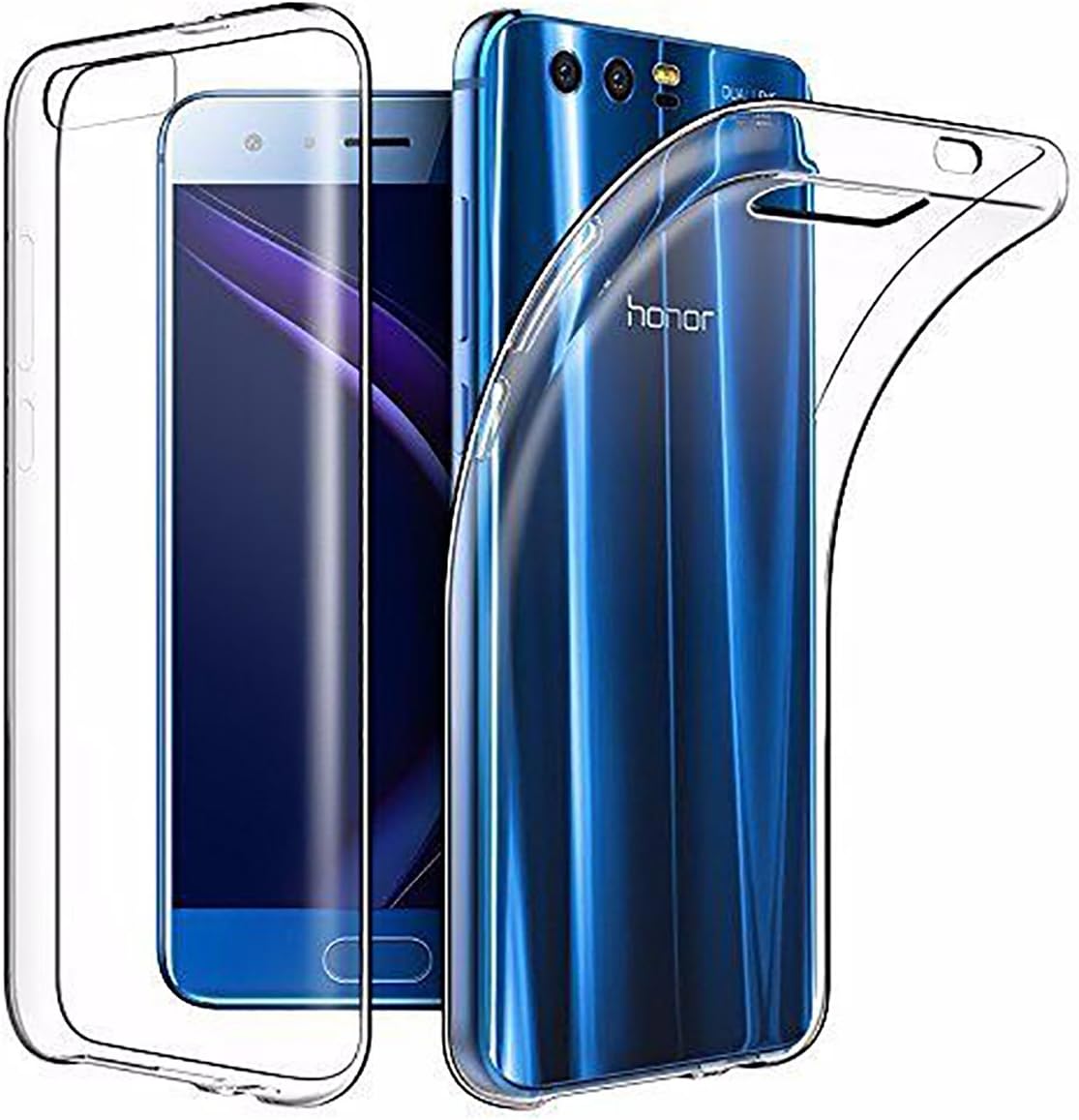 Tektide Case Compatible for Huawei Honor 9, [Invisible Armor] Xtreme Slim, Clear, Soft, Lightweight, Shock Absorbing TPU Rubber Bumper Case/Back Cover