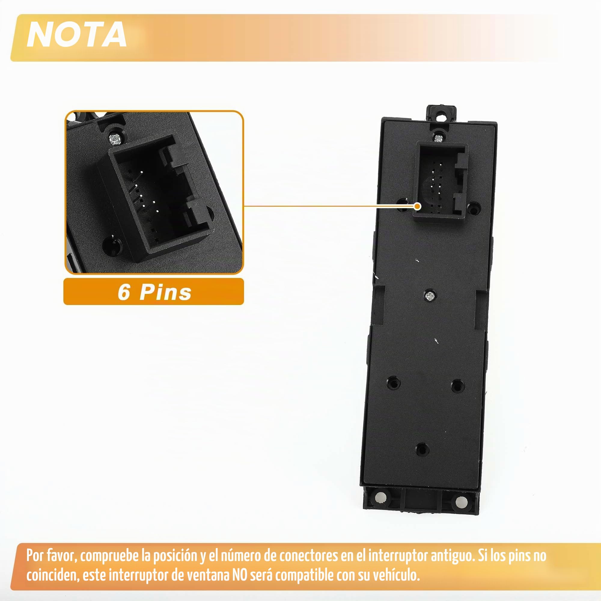 A ABSOPRO Interruptor De Ventana Eléctrica Para Skoda Fabia 2000-2008 1Pc | Negro, Plástico, Metal, Lado Izquierdo Delantero, 6 Pines, Control Ventana, Bloqueo/Desbloqueo Puerta, Oe 1J3959857A