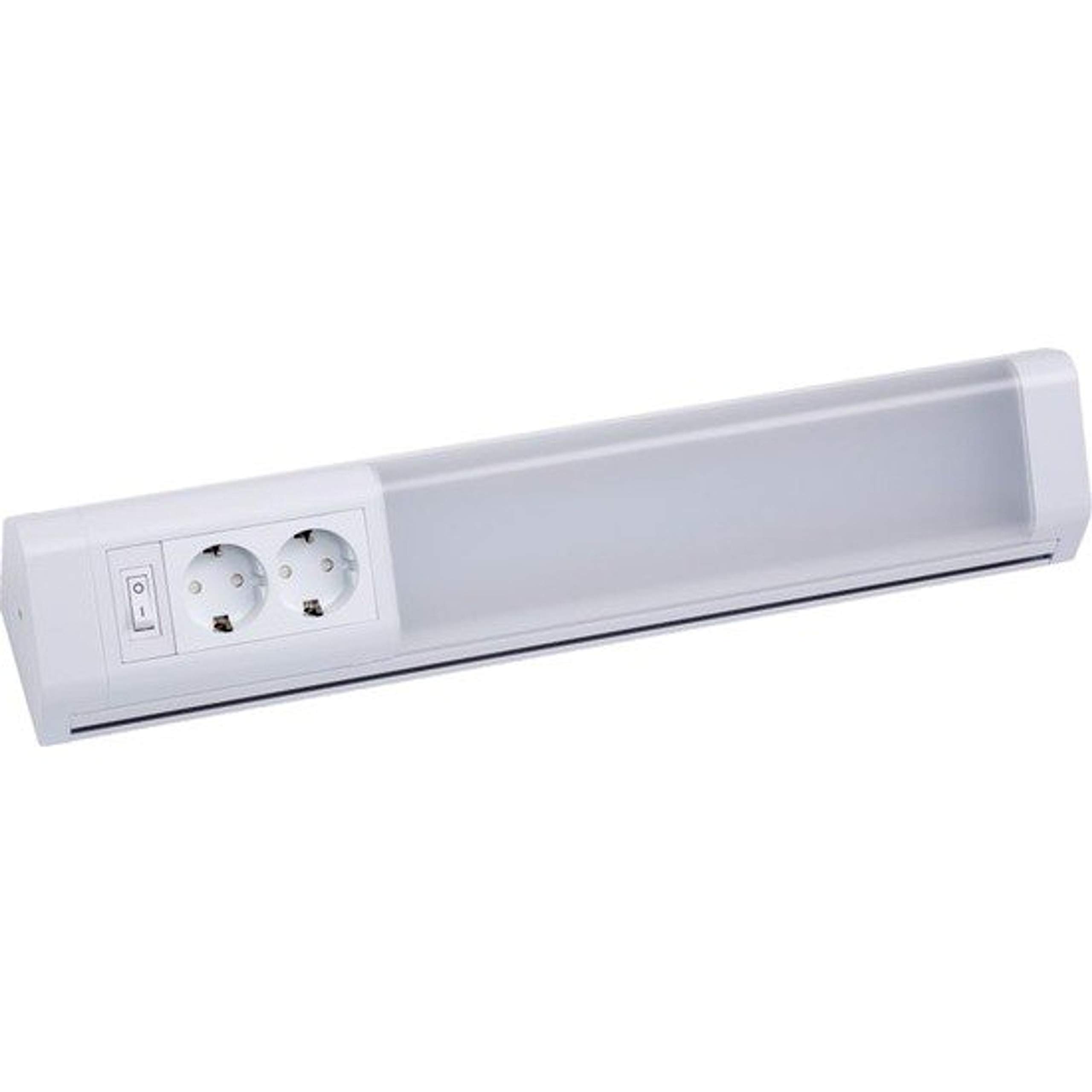 Müller Licht LED Unterbauleuchte in weiß mit 2 Steckdosen, 501mm