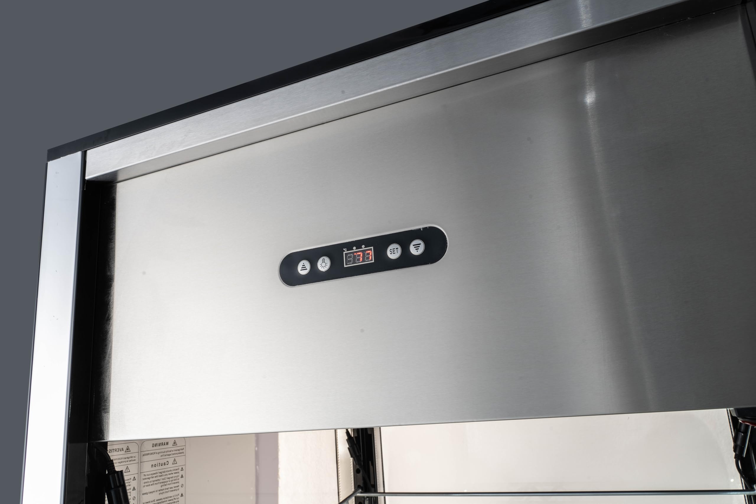 Hamilton Beach, 81 Bottle Wine Cooler Showcase Refrigerator - Intelligent Digital Control, Low Noise Operation, Freestanding Wine Fridge Cellar For Kitchen And Home, Stainless Shelves on Fridge.com - View 6