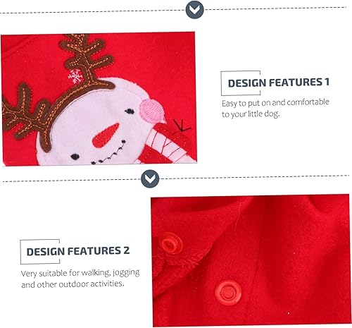 Miniatura 8 de POPETPOP Vestido de Navidad para perro, falda de disfraz de Navidad para mascotas, ropa para perro, ropa de invierno cálido para perro, ropa de