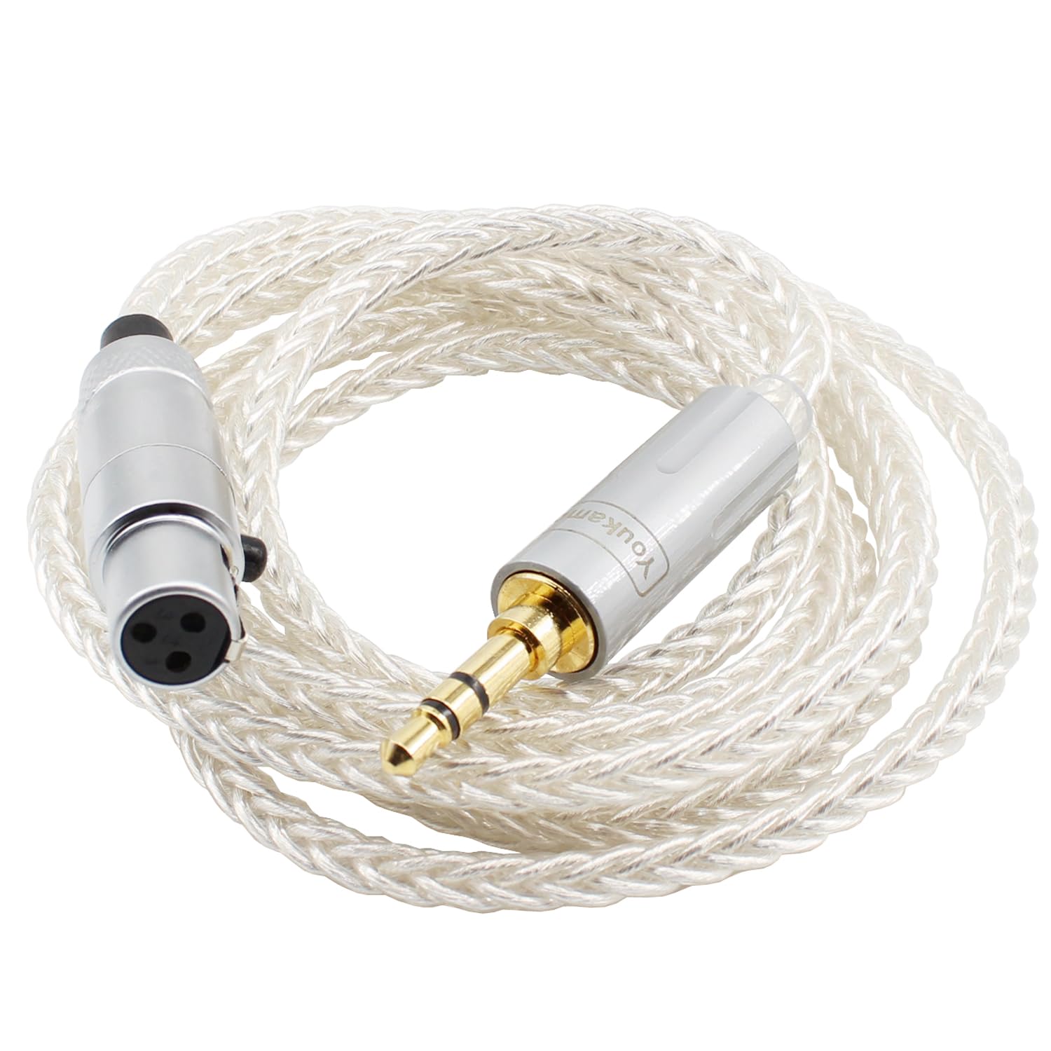 Youkamoo 3.5mm Silver Plated Copper Replacement Upgrade Cable Compatible for AKG Q701 K240 K240S K702 K141 K171 K181 K271s M220 K240MK II, K271 MKII, Pioneer HDJ-2000 Headphones, 4ft 1.2m