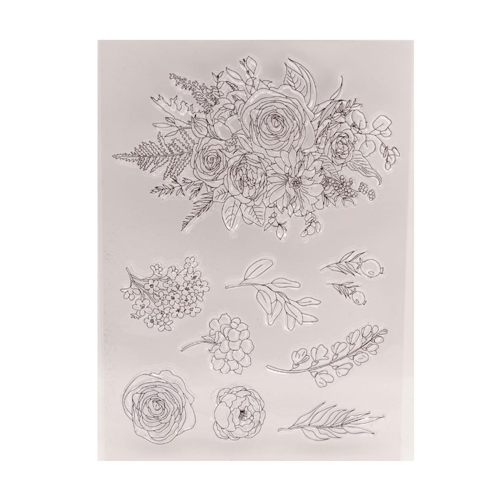 Silicone Seal Stamp Flower Clear Stamps Scrapbooking Card Making Embossing Photo Journal Album Decorative Seal