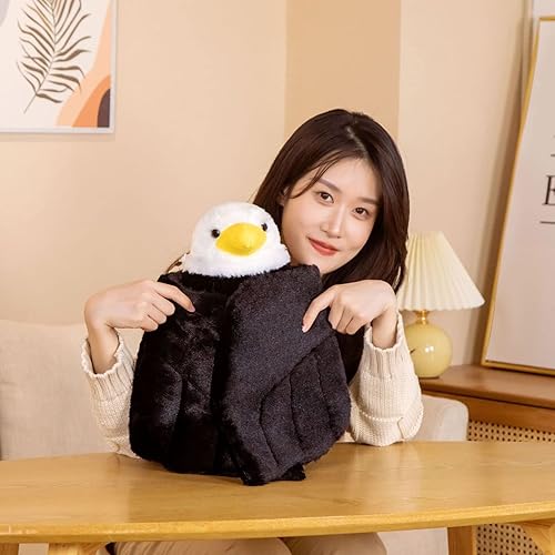 Miniatura 7 de CAZOYEE Peluche grande de águila calva, suave juguete de peluche de águila americana, lindo peluche de pájaro, cumpleaños para niños, 15.7 pulgadas