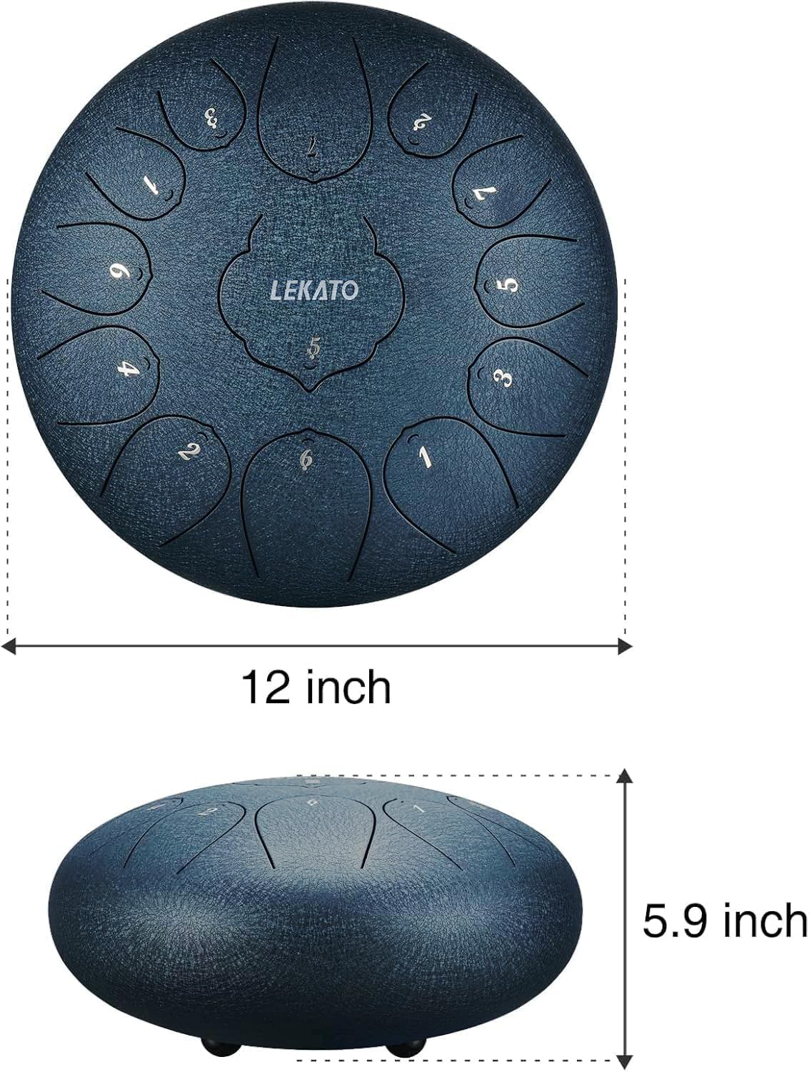 LEKATO Steel Tongue Drum 12 Inch 13 Notes, Rain Drum for Outside Garden,Beginner Handpan Drum Percussion for Meditation Yoga Musical Education, Christmas Gift for Family/Friends