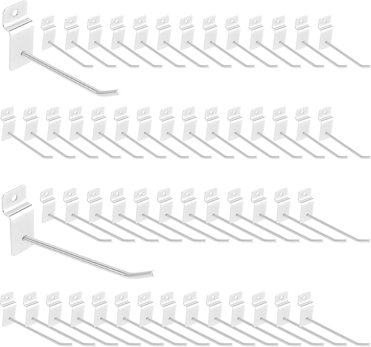 100 Pieces 4 and 6 Inch Slatwall Hooks,Stainless Steel Slatwall Panel Hooks Slat Wall Hanging Display Hooks Hanging Slat Wall Accessories Metal Hanger Hook for Garage Shop Retail Display