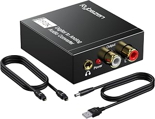 Digitconvert 192kHz DAC Converter: Optical Toslink to RCA 3.5mm Adapter for PS4, Blu-ray, Home Theater - PCM Audio Converter