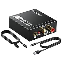 Vista 1 de Convertidor de audio digital a analógico de 192 KHz, convertidor óptico coaxial DAC SPDIF digital a L/R RCA, adaptador de audio Toslink óptico a