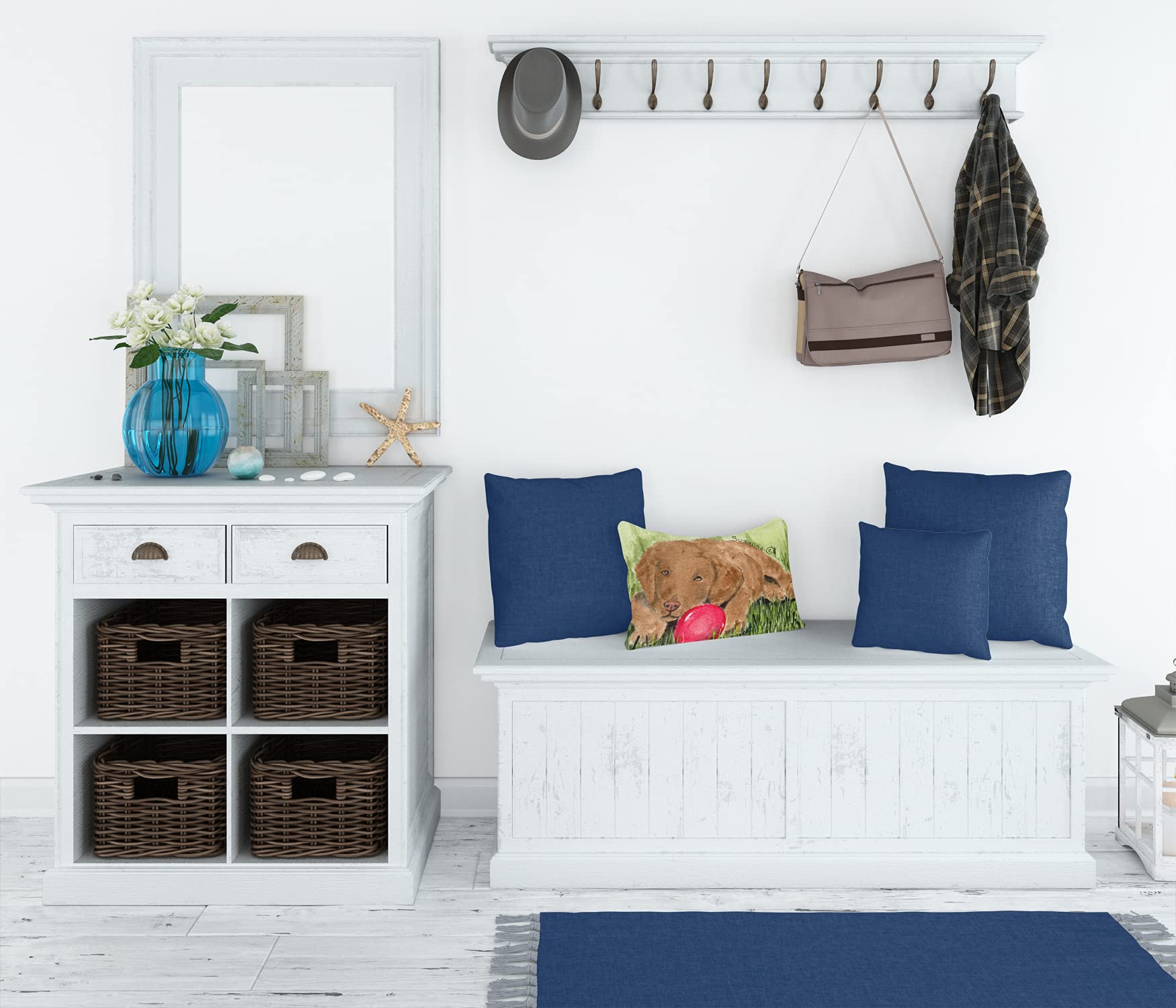 Con revestimiento de rizado Retriever decorativo tela almohada