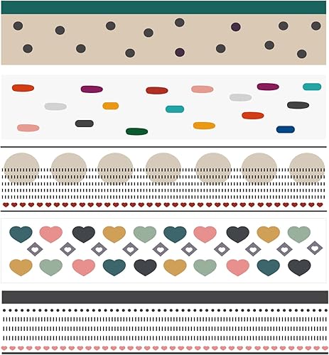 Bordes de tablón de anuncios de 80 pies, borde bohemio, decoración adhesiva para tablón de anuncios para escuela, aula, oficina (70 hojas)