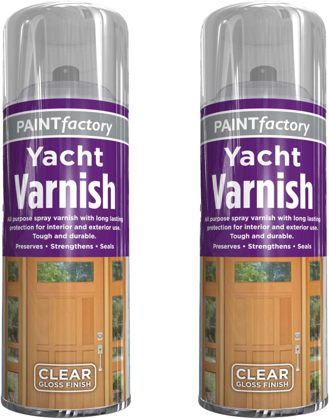 PNJB All Purpose Yacht Varnish 400ML - Professional Gloss Finish Spray Wood Colour Paint, Interior, and Exterior Surfaces - Fast Drying Sealer - Easy to Apply (Pack of 2)