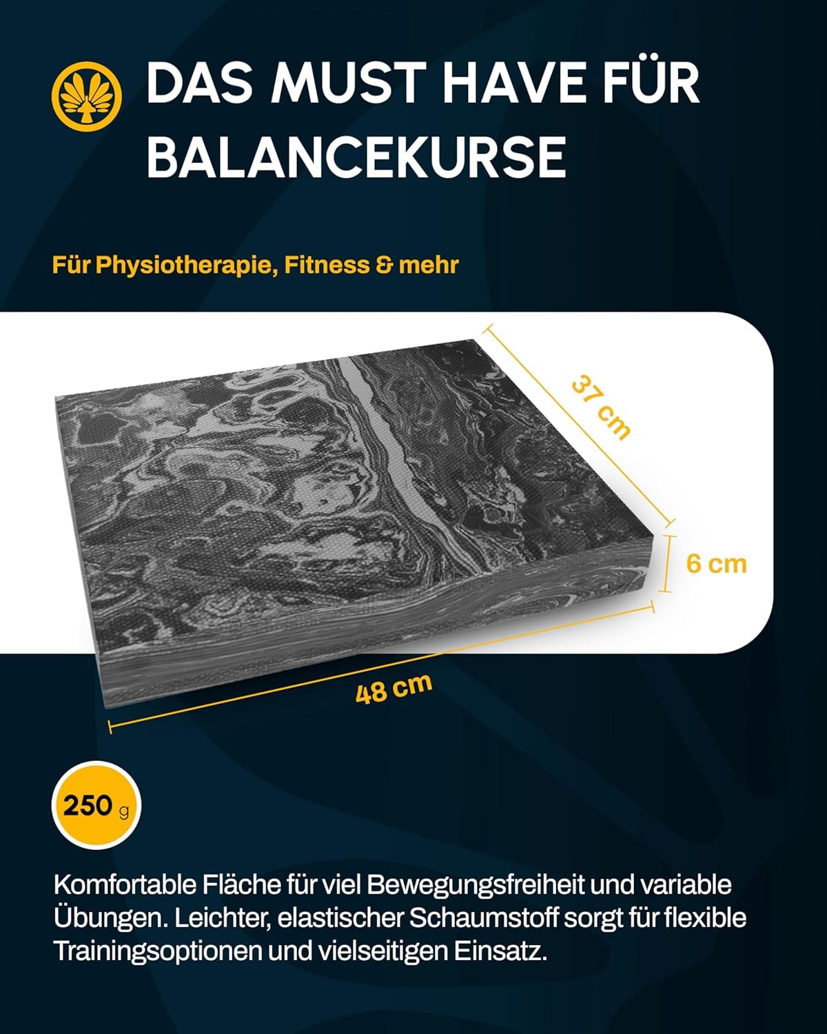 Oliver Balance Pad PRO 48x37x6 cm Balancekissen für Pilates Reha