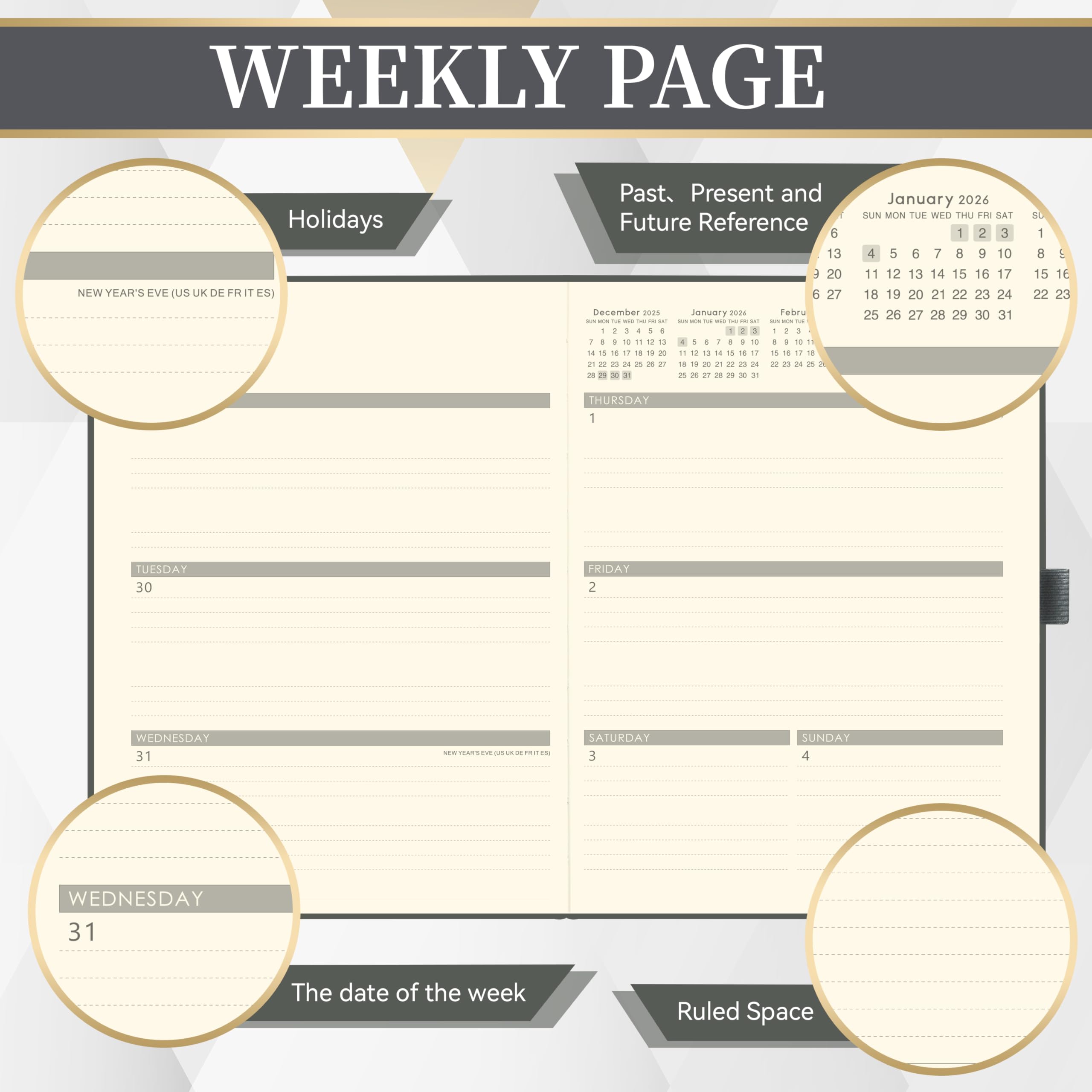 Snapklik.com : 2026 Planner - Weekly And Monthly Planner 2026, 85"x11 ...