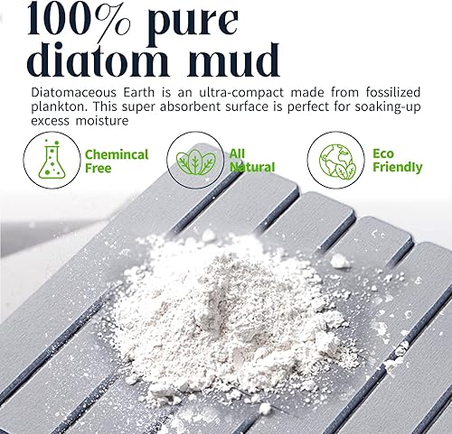 Miniatura 5 de LODREKE Tapete de baño de piedra enrollable portátil súper absorbente, tapete de baño de tierra de diatomeas, tapete de piedra de secado rápido para