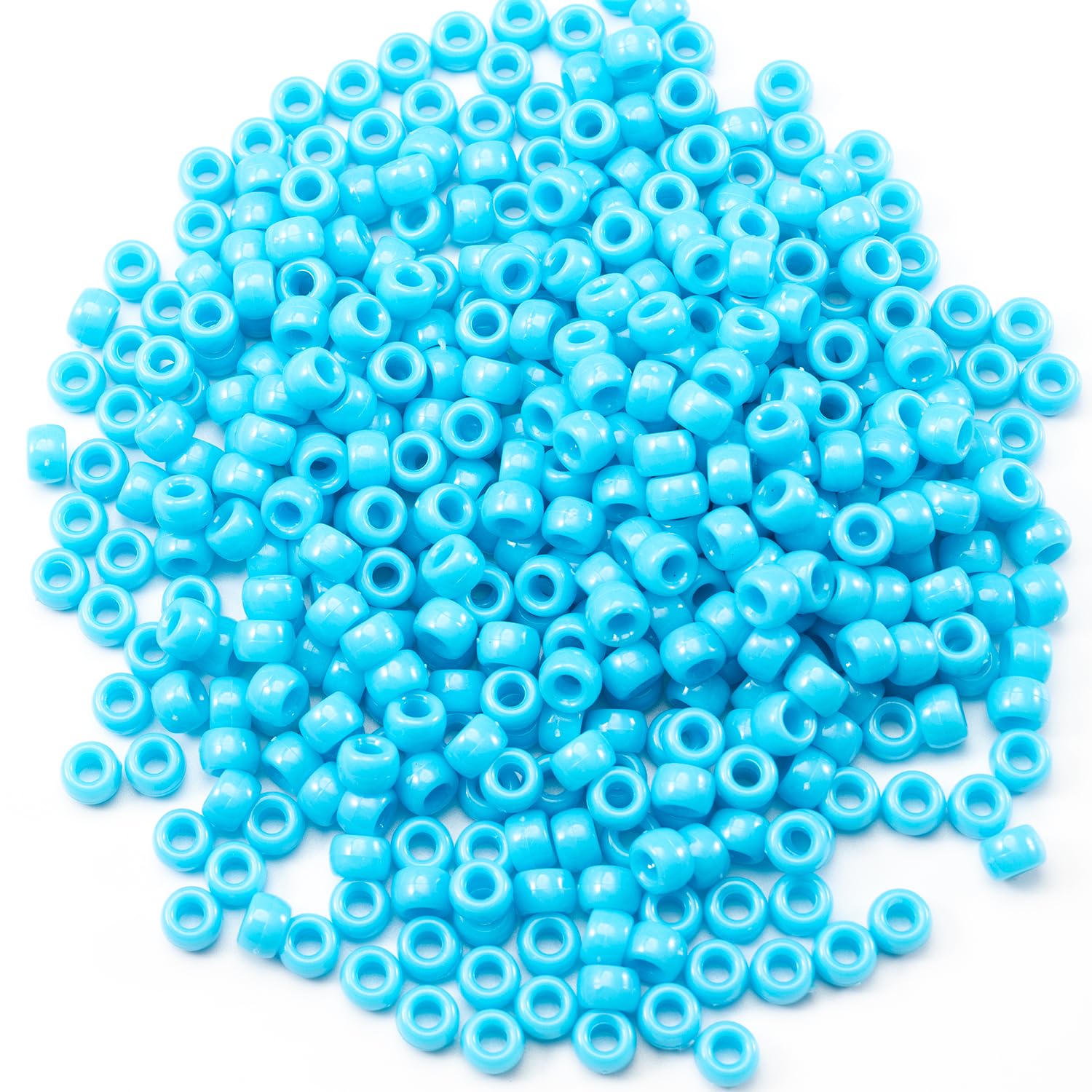 Gxueshan 1000 Pcs Acrylic Plastic Blue Pony Beads 6x9mm Bulk Kandi Beads for Friendship Bracelet Necklace Jewelry Making Pens Hair Braiding Kit (Blue) - Image 3