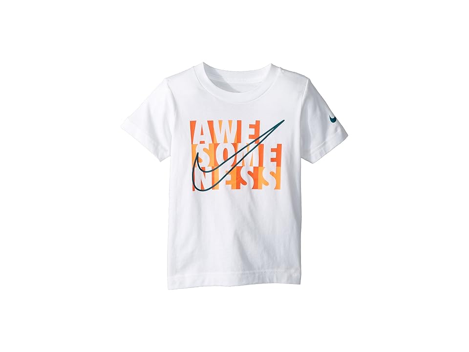 

Nike Kids Awesomeness Blocks Short Sleeve Tee (Toddler) (White) Boy's T Shirt