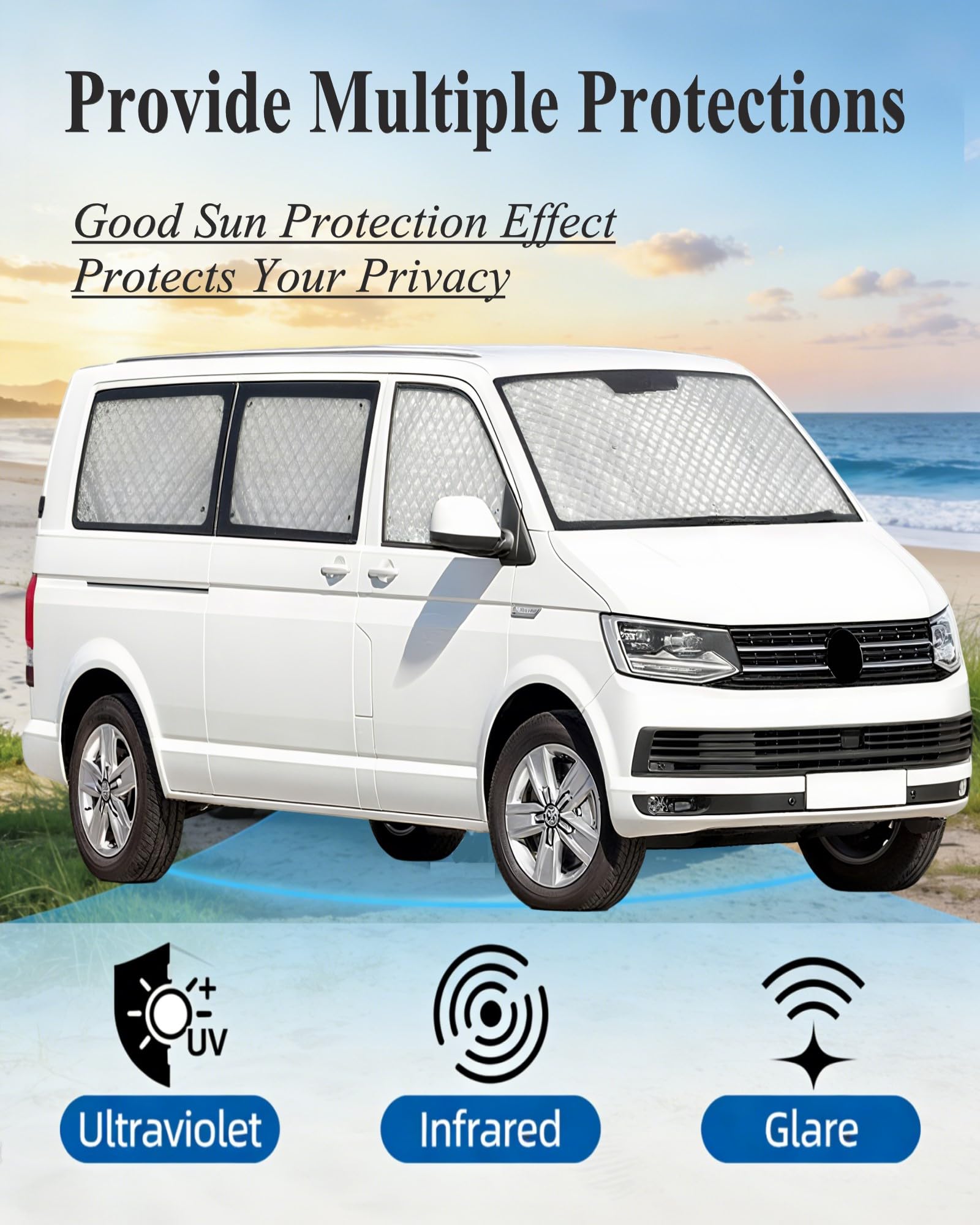 Mata termiczna do kabiny kierowcy do VW T5 T6 LWB, 8 sztuk