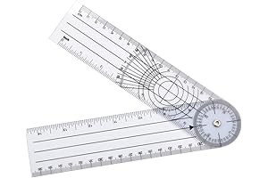 Clear Extendable Ruler: 360° Goniometer with 7' Arms for Multi-purpose Measuring