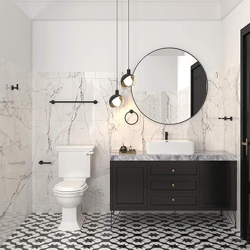 Miniatura 7 de MARMOLUX ACC Juego de 5 piezas de accesorios de baño negros  Toalleros de mano y toallero de baño  Toallero de baño  Toallero montado en la pared