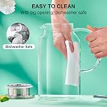 PARACITY Glass Pitcher with Lid, 18/8 Stainless Steel, Glass Pitcher with Handle for for Juice, Milk, Beverage, Cold Water & Iced Tea,64 OZ(1800ML)