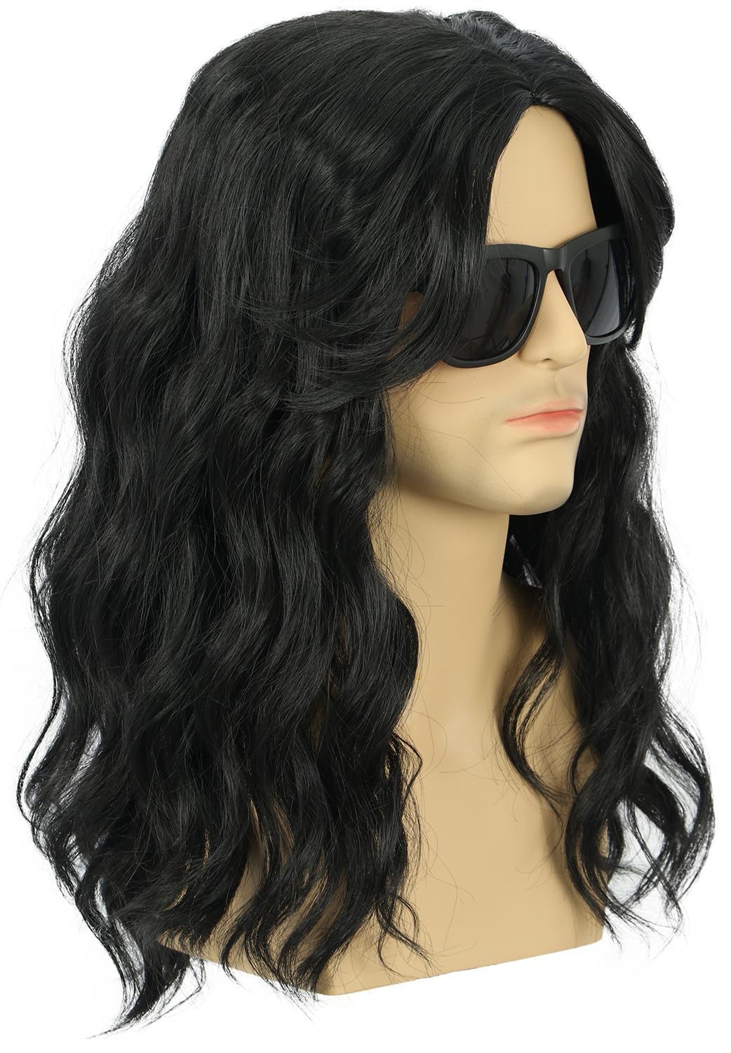 karlery California 80s Rocker Wig Men Women Long Curly Black Halloween Costume Anime Wig - Image 4