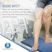 Vista 4 de Dynarex FLATMat - Tapetes de otoño para pacientes mayores, borde biselado para accesibilidad a sillas de ruedas, almohadilla antideslizante para Azul