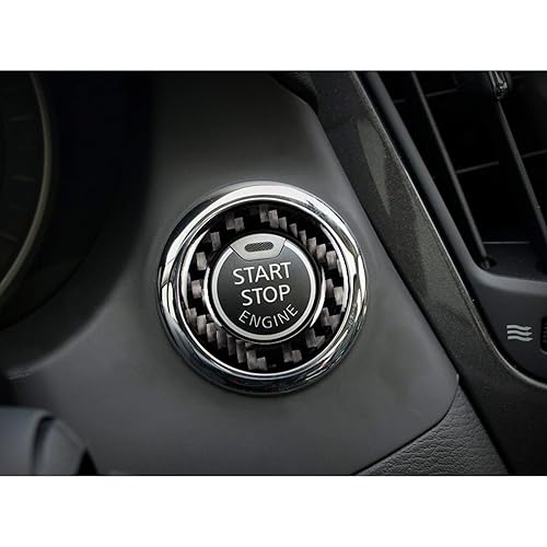 Miniatura 5 de Xotic Tech - Anillo de encendido para botón de arranque del motor, fibra de carbono suave auténtica, compatible con Infiniti Q50 Q60 QX60 o Nissan