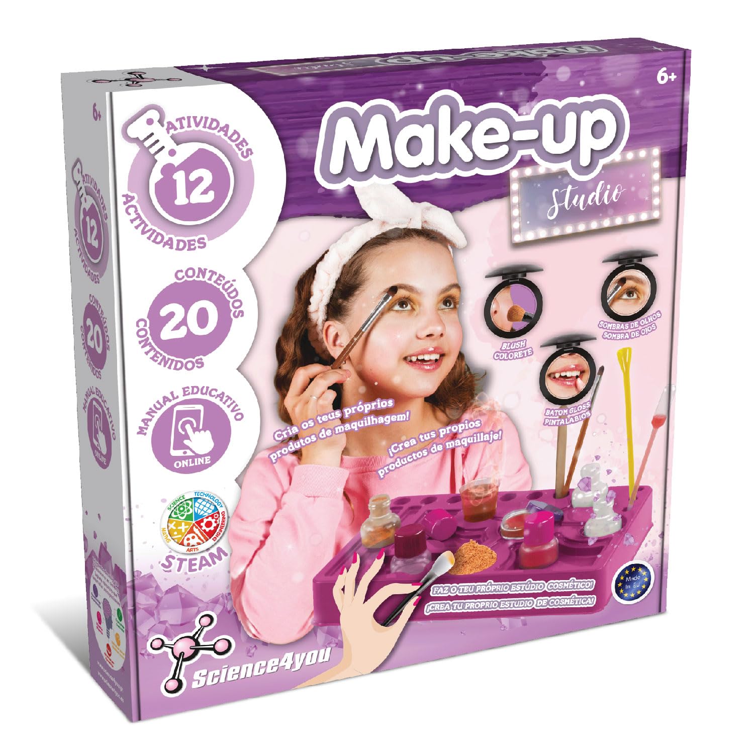 Science4you Kit de Maquillaje para Niñas 8+ - Maquillaje para Princesa, Encuentra la Belleza Dentro de Este Kit de Manualidades para Niñas de 8 9 10 11+ años