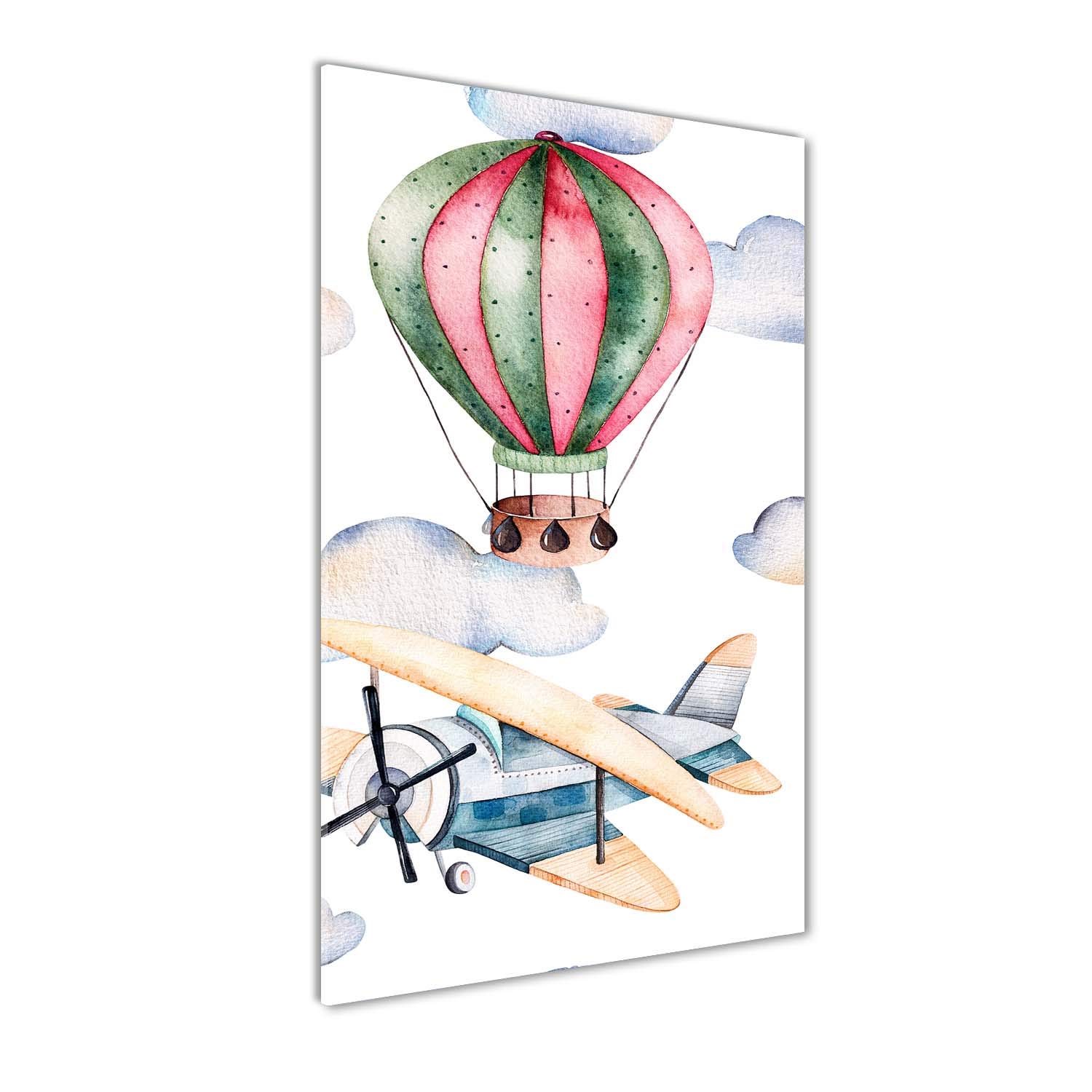 Photo décorative sur verre 60x120 cm, tableau multicolore pour salon pépinière ballons
