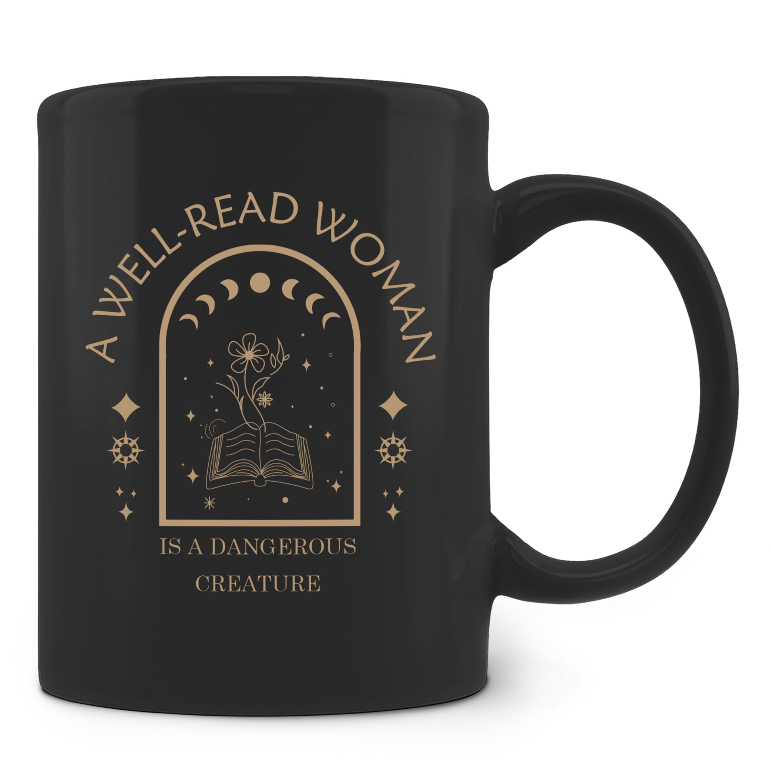 Funny Book Lover Mug - A Well-Read Woman Is A Dangerous Creature 11oz Novelty Cup - View #5