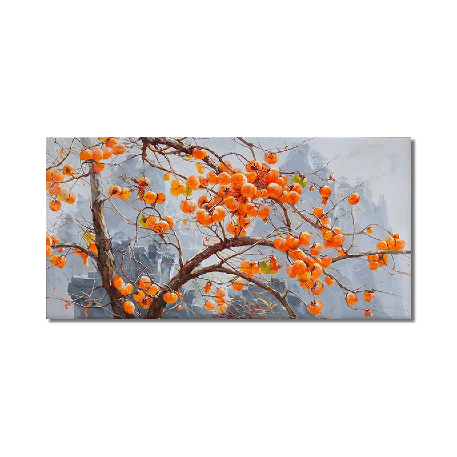 絵画【柿の木】