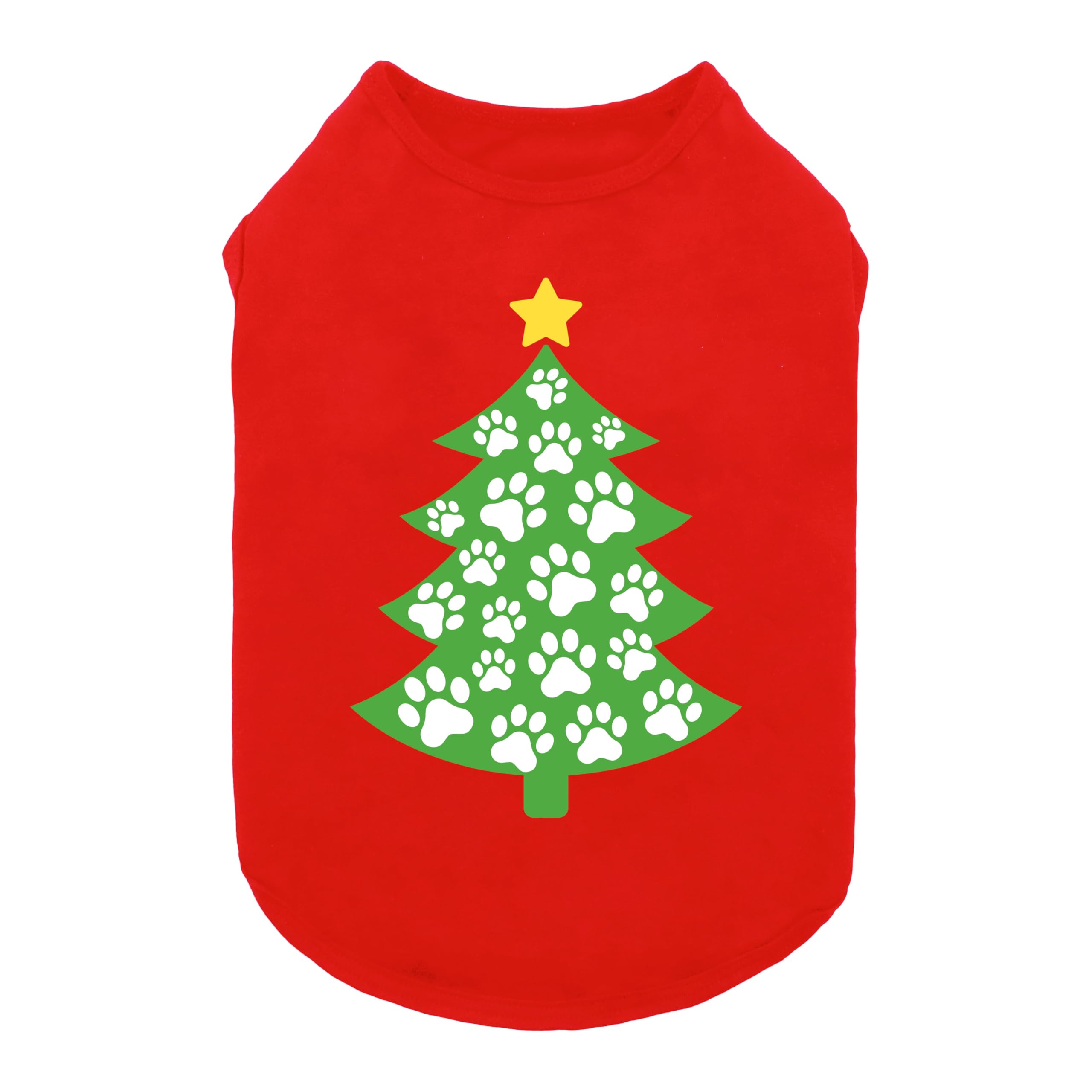 Fitwarm Christmas Tree Dog Shirt, Christmas Clothes for Small Dogs Boy Girl, Holiday Pet Outfit, Red, White, Green, Yellow, XS