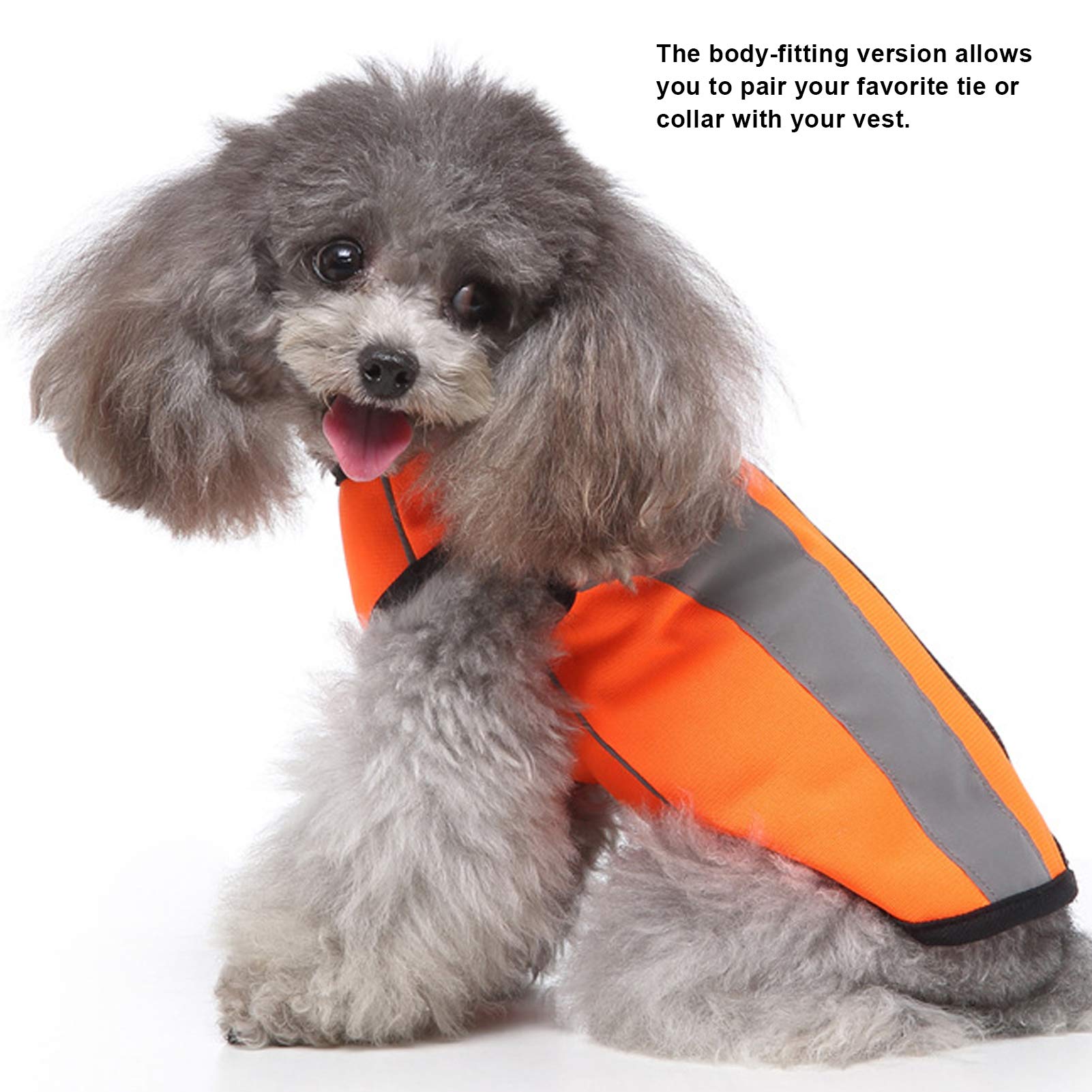 Gilet Réfléchissant de Sécurité pour Chien, Veste Lumineuse Fluorescente Haute Visibilité pour Les Promenades Nocturnes, Gilet à Fermeture éclair pour Animaux de Compagnie pour(XL-Orange Fluo)