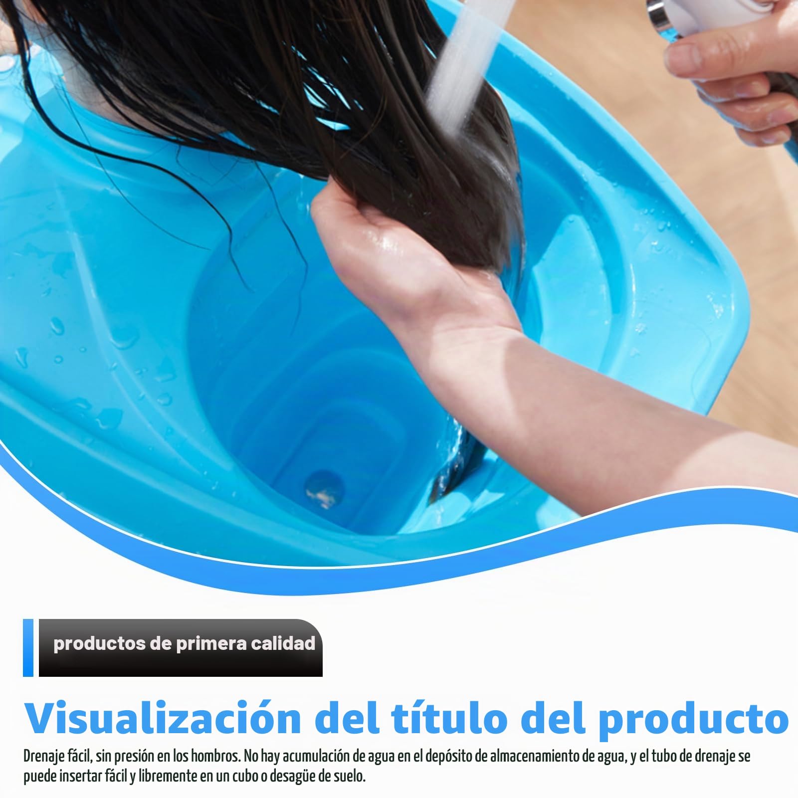 Lavabo de pelo para postrado en cama, lavamanos de champú portátil, lavamanos de pelo plegable, lavabo con drenaje para personas mayores, embarazadas, salones, niños