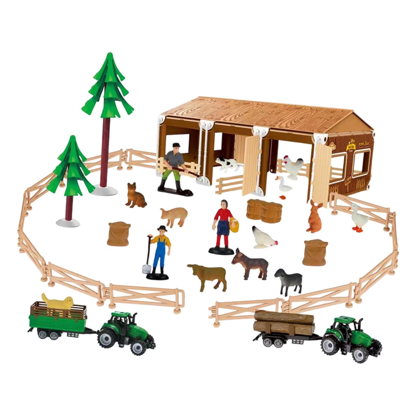Qectial Mini Granero, Juguetes de Granja, Juego de Simulación, Granjas, Animales, Modelo de Granero, Granja