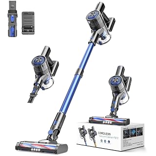 Cordless Vacuum Cleaner, Vacuum Cleaner for Home with 80000 RPM High-Speed Brushless Motor, Up to 40 Mins Runtime, 2 Adjustable Suction, Anti-Tangle, Lightweight Stick Vacuum for Hard Floor - Amazon product rated Grade A